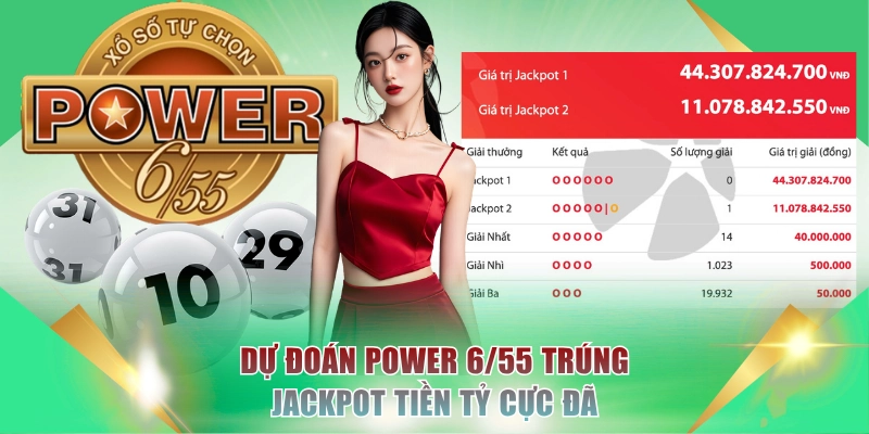 Dự đoán Power 6/55 trúng Jackpot tiền tỷ cực đã