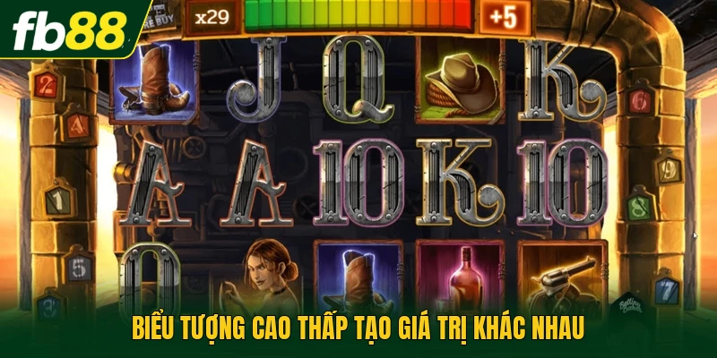 Biểu tượng cao thấp tạo giá trị khác nhau