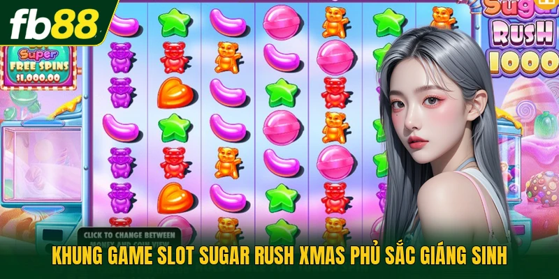 Khung game slot Sugar Rush Xmas phủ sắc Giáng sinh